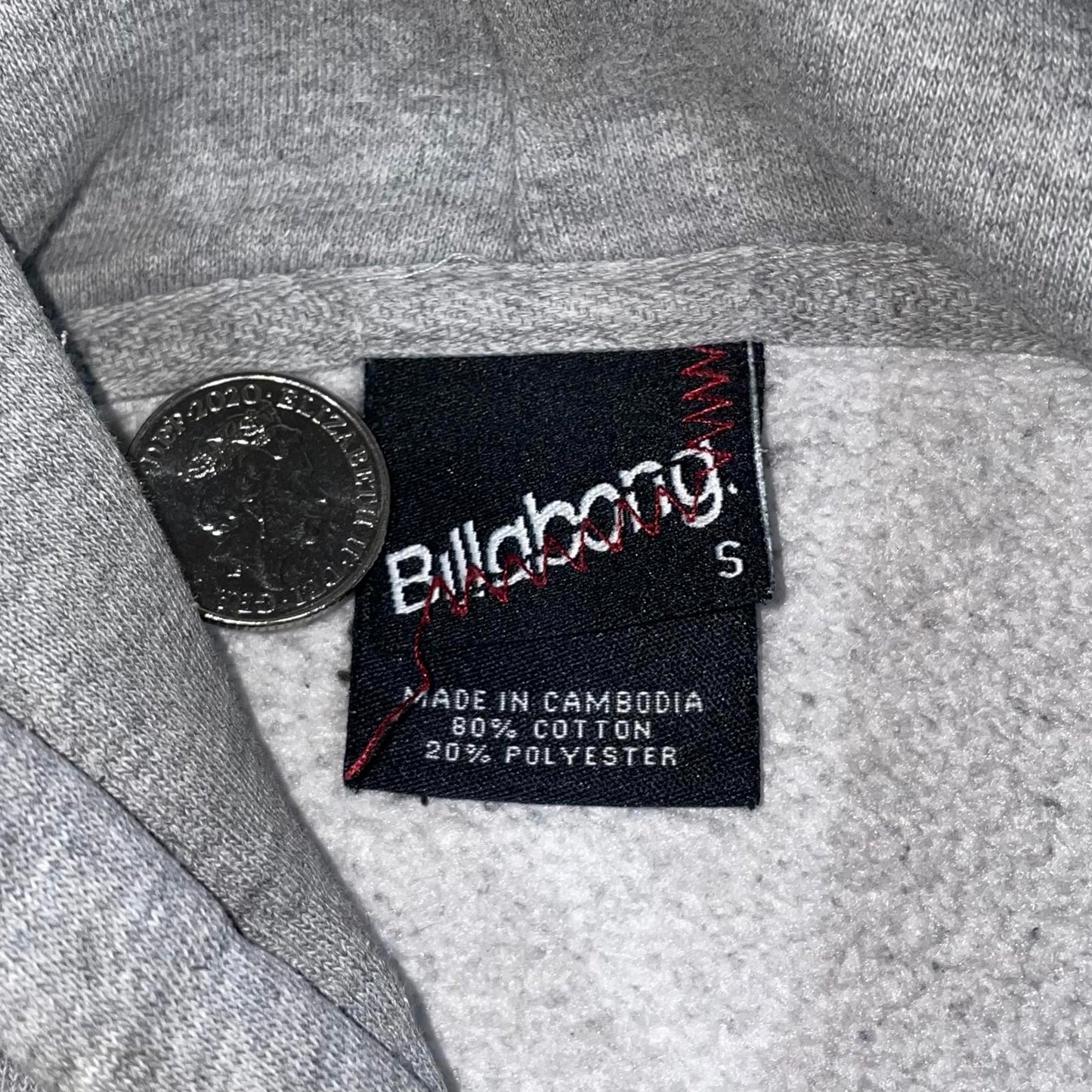 Billabong 00s Flora Spell-Out Graphic Grey Hoodie S