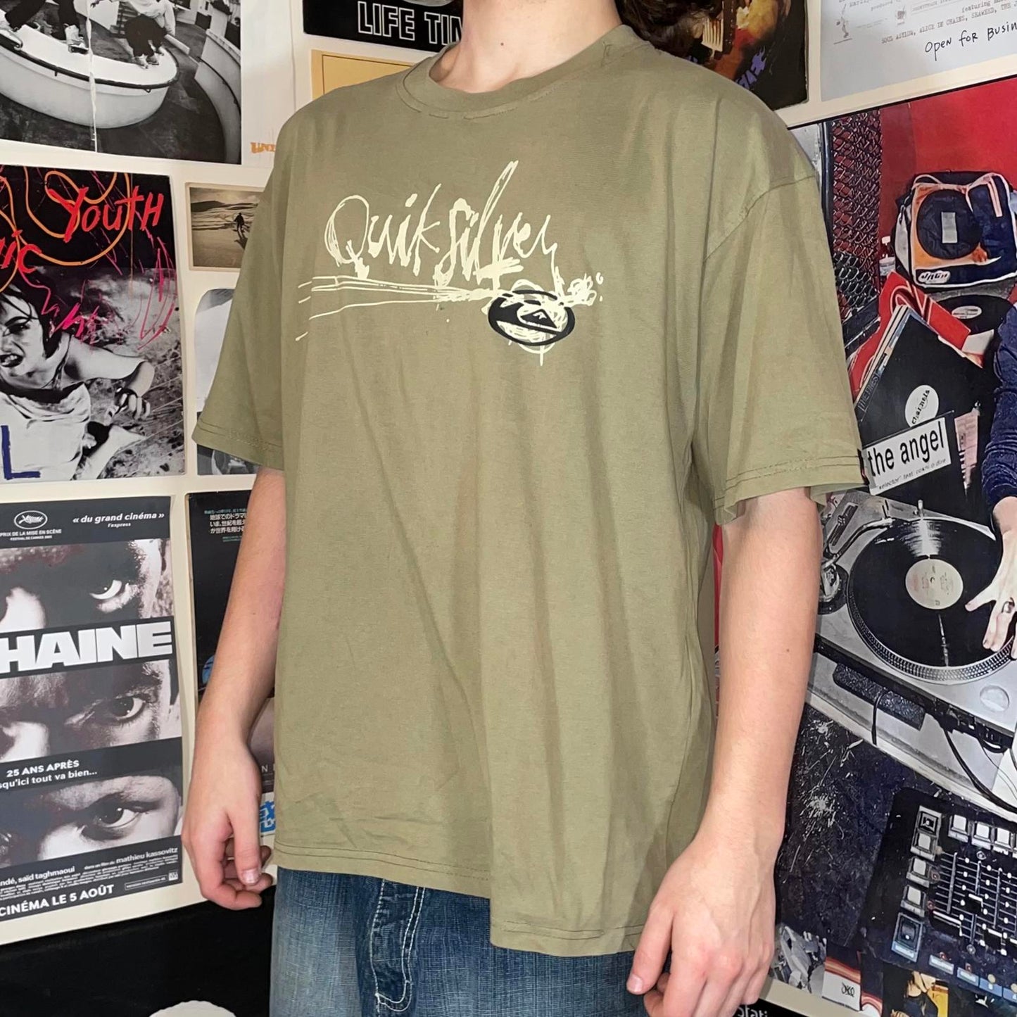 Quiksilver 90s Graphic Signature Beige T-Shirt XXL