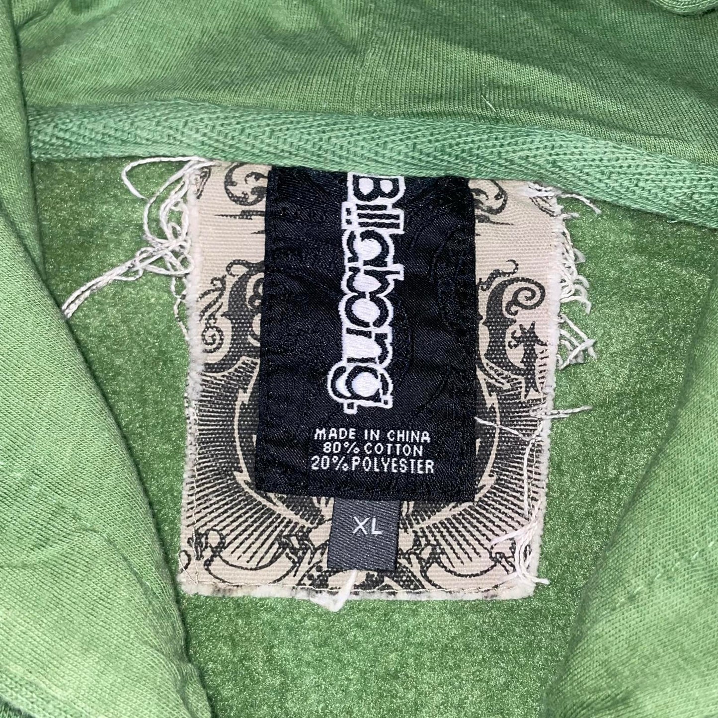 Billabong 00s Graphic Surf Green Zip Hoodie XL