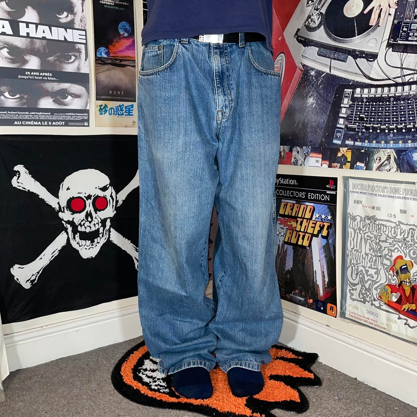 Rocawear 00s Embroidered Baggy Blue Jeans 36x34