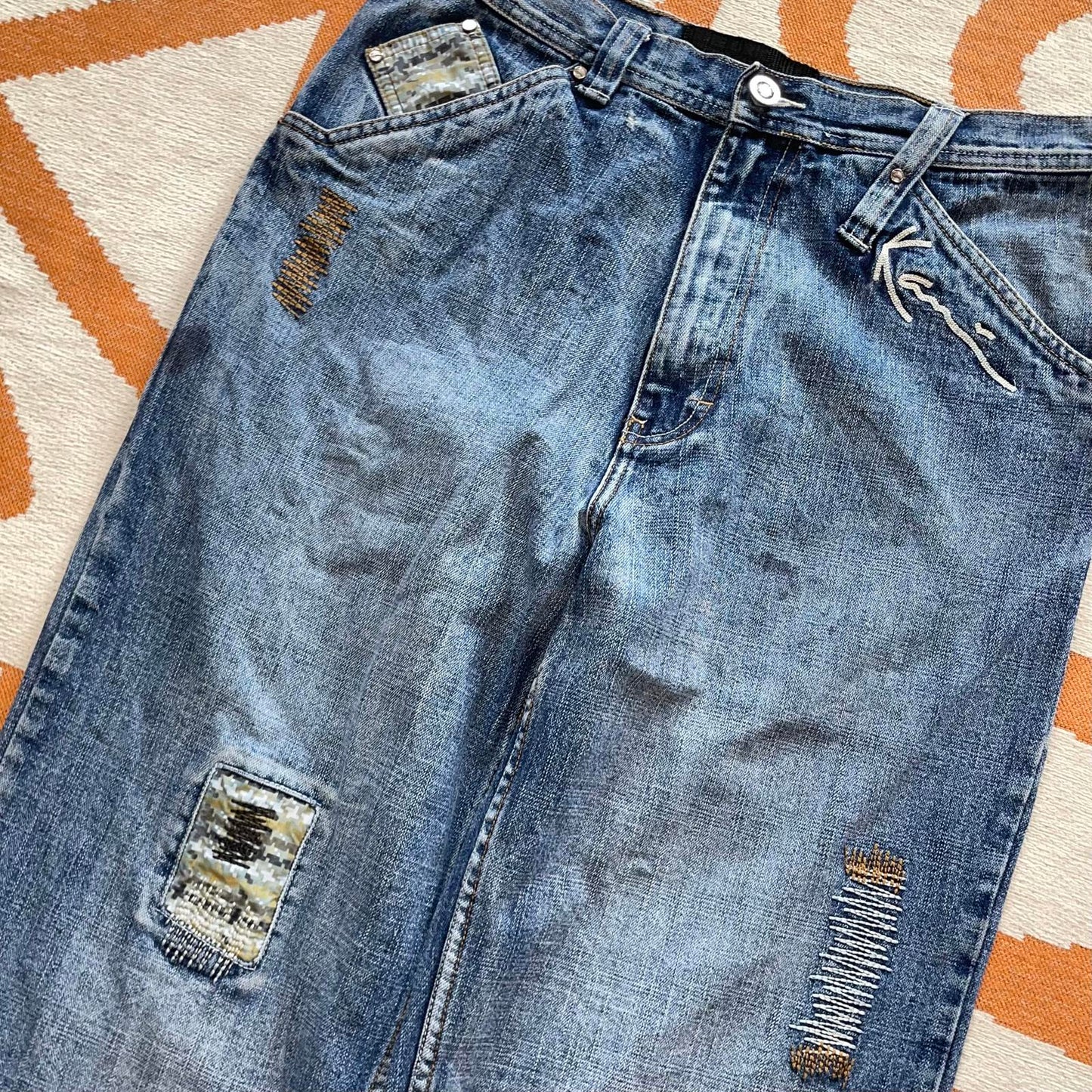 Karl Kani 90s Patched Baggy Jeans 32x34
