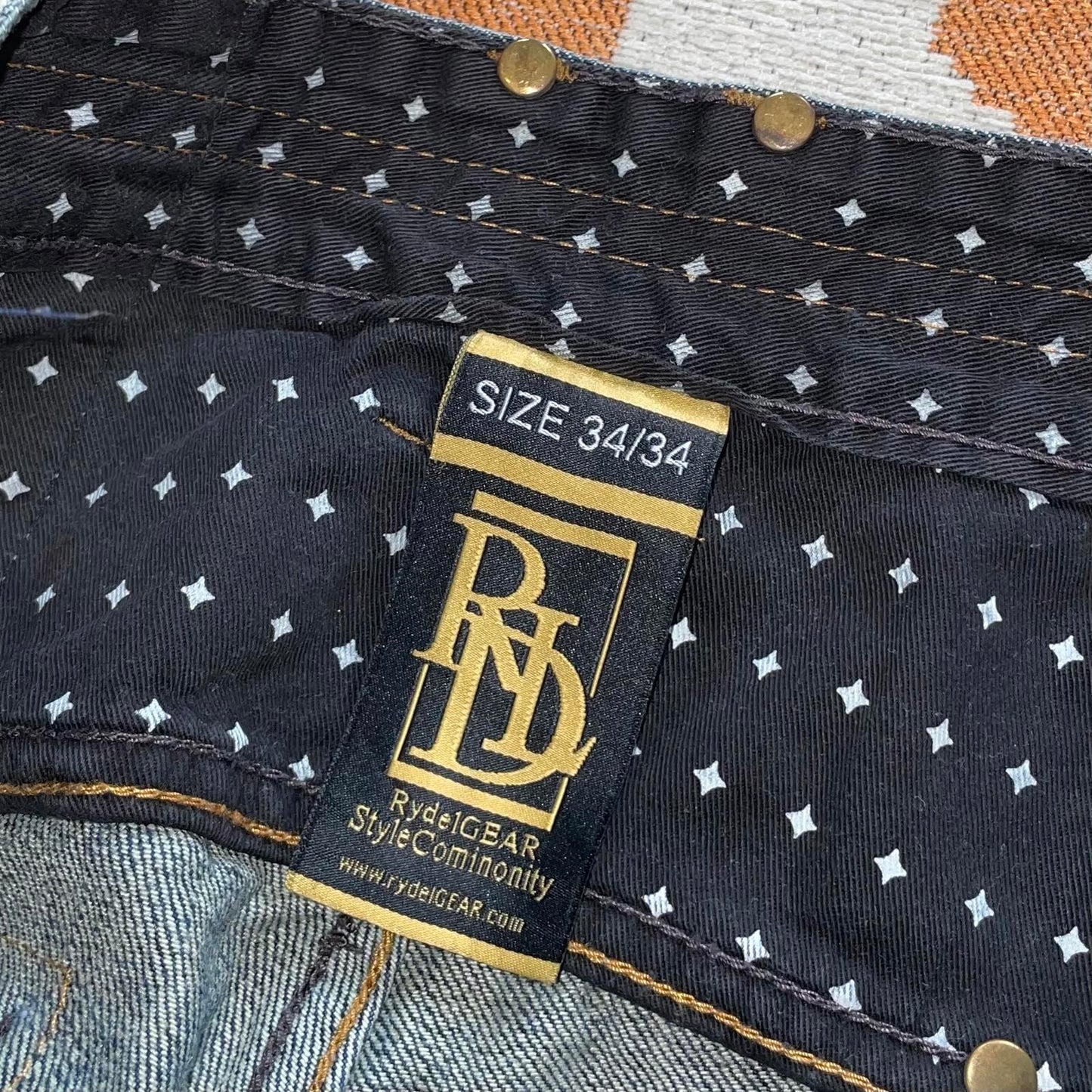 Rydel Gear 00s Embroidered Baggy Jeans 34x34