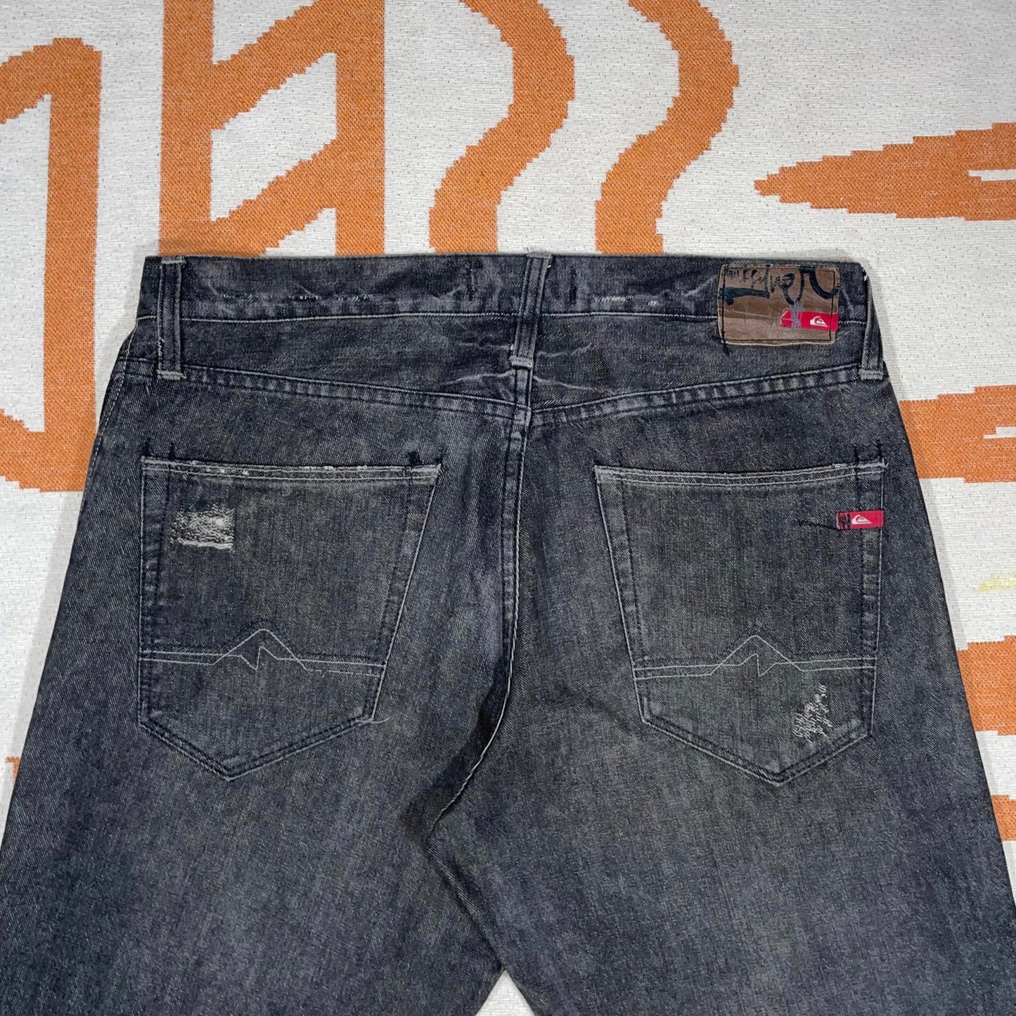 Quiksilver 00s Straight Black Denim Jeans 34x32