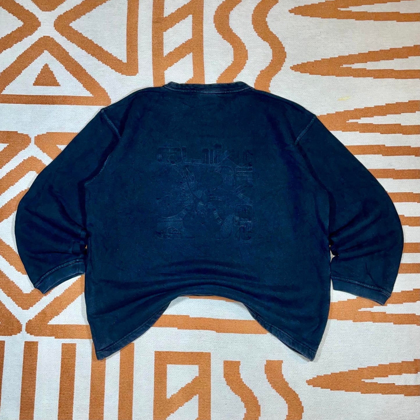 Quiksilver 90s Black Hibiscus Imprinted Sweatshirt XL