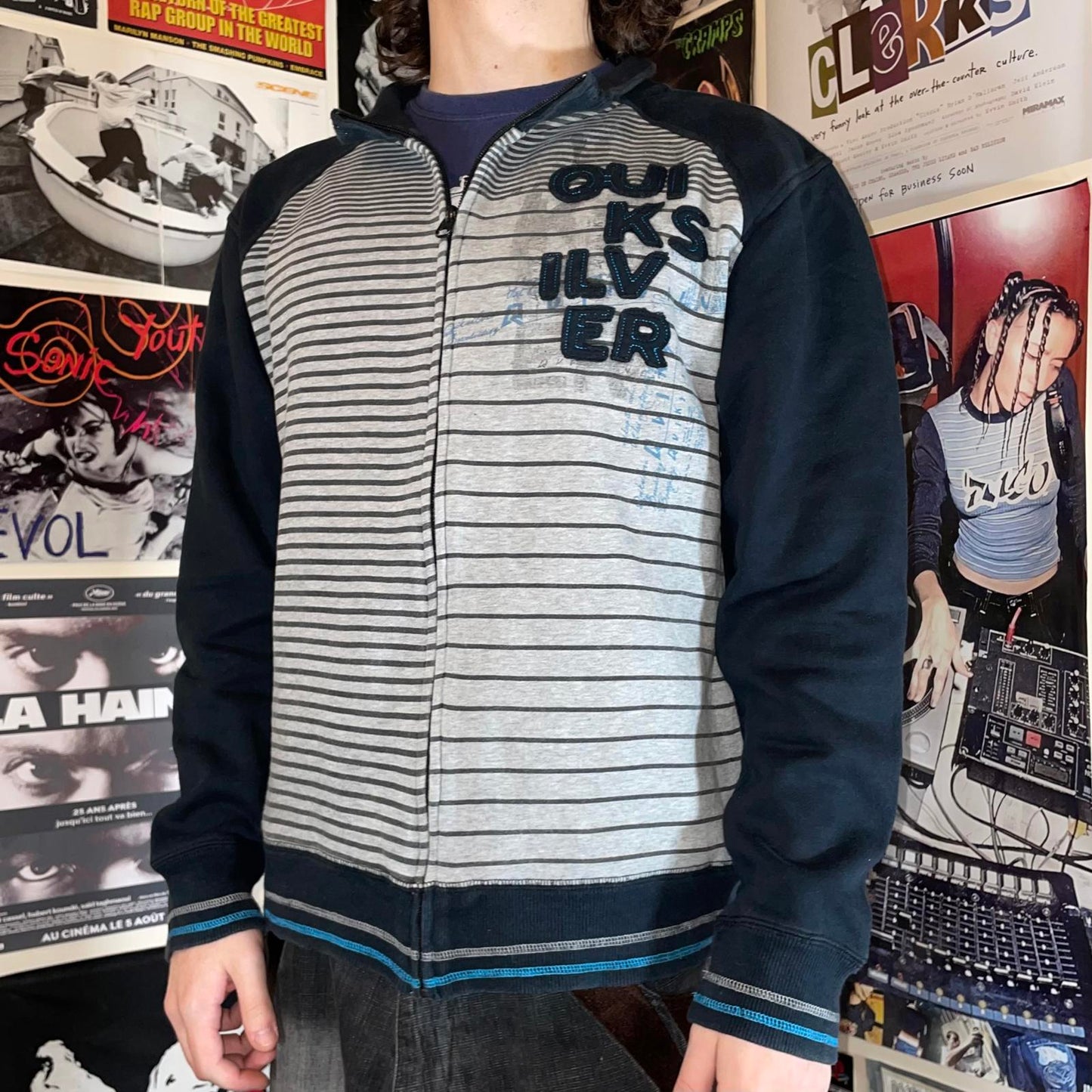 Quiksilver 00s Embroidered Track Jacket S