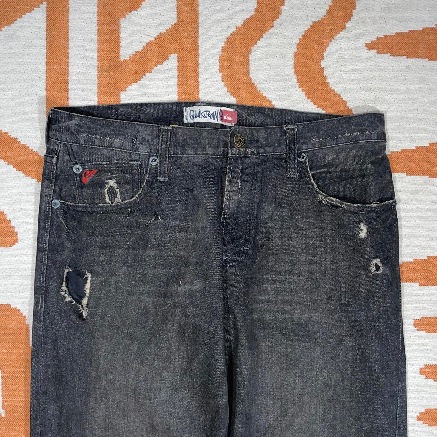 Quiksilver 00s Straight Black Denim Jeans 34x32