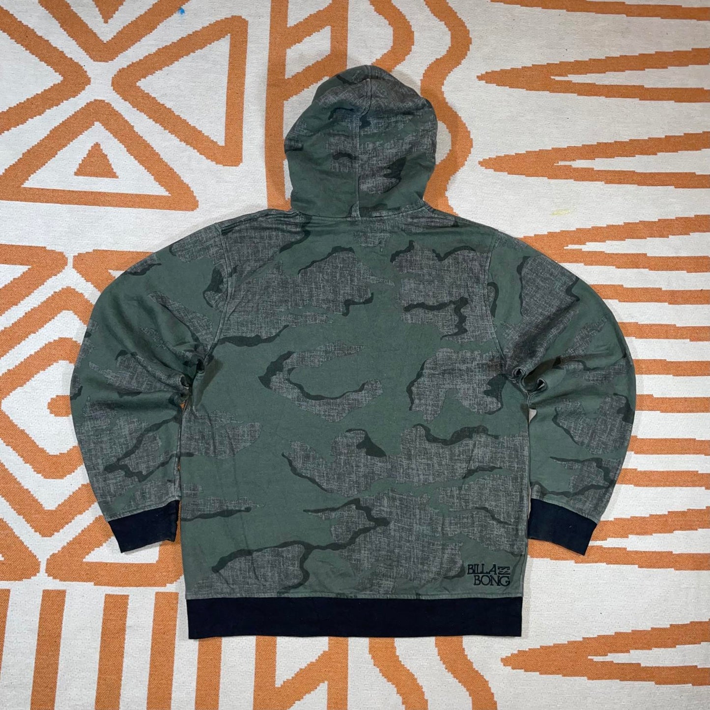 Billabong 00s Camo Embroidered Hoodie M