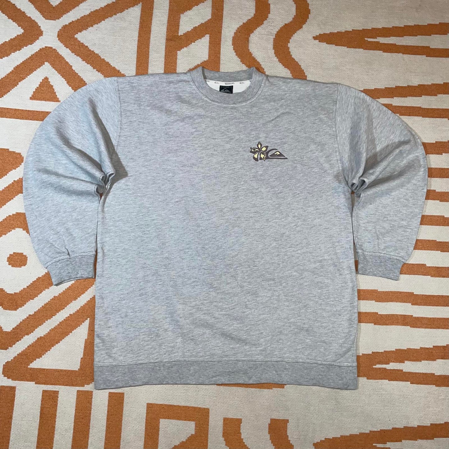 Quiksilver 90s Painted Graphic Print Grey Sweatshirt XL