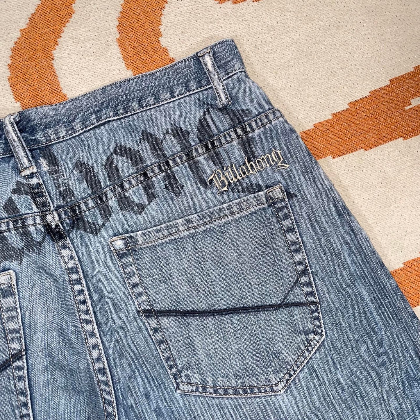 Billabong 00s Printed Denim Blue Surf Jeans 32x31