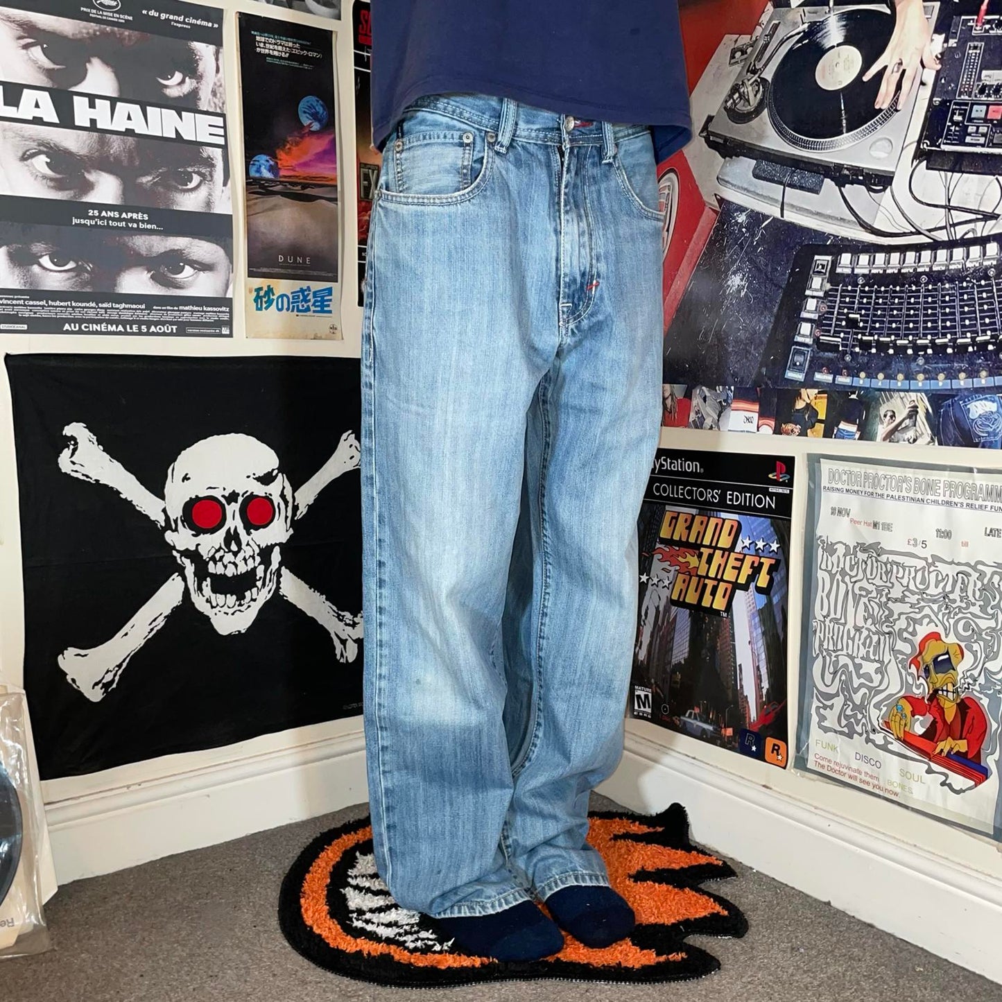 Ecko Unltd. 00s Embroidered Baggy Light Blue Denim Jeans 31x32