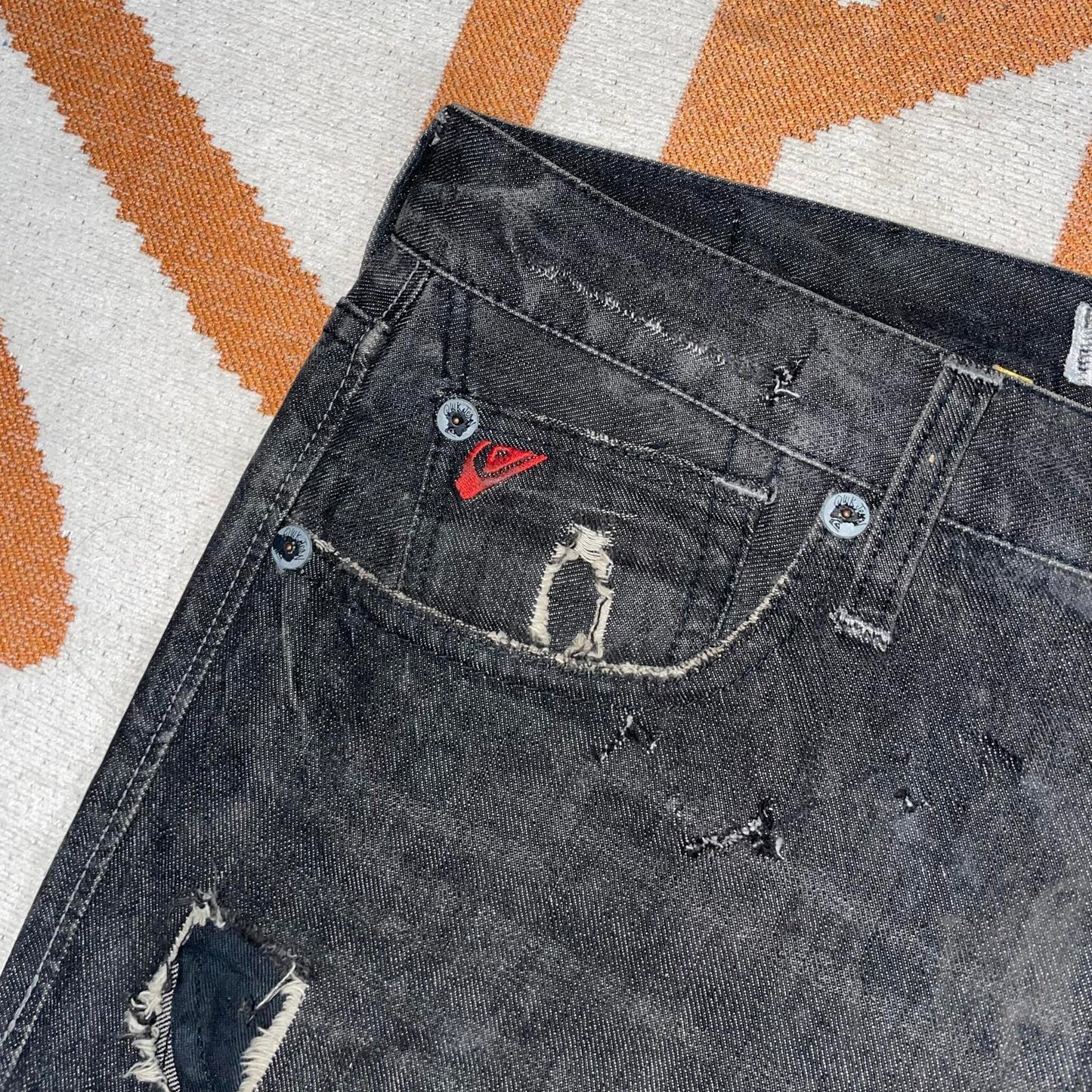 Quiksilver 00s Straight Black Denim Jeans 34x32