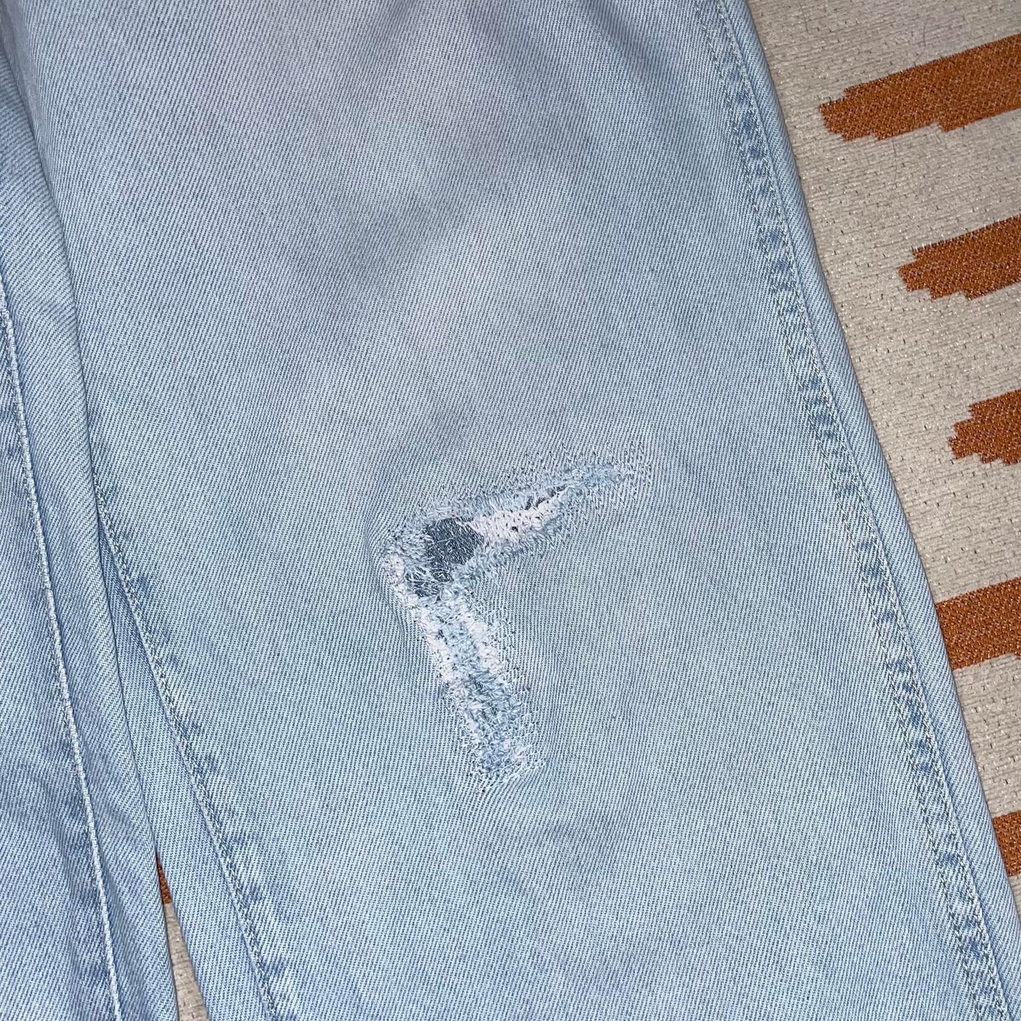 Karl Kani 00s Embroidered Light Blue Denim Jeans 34x33