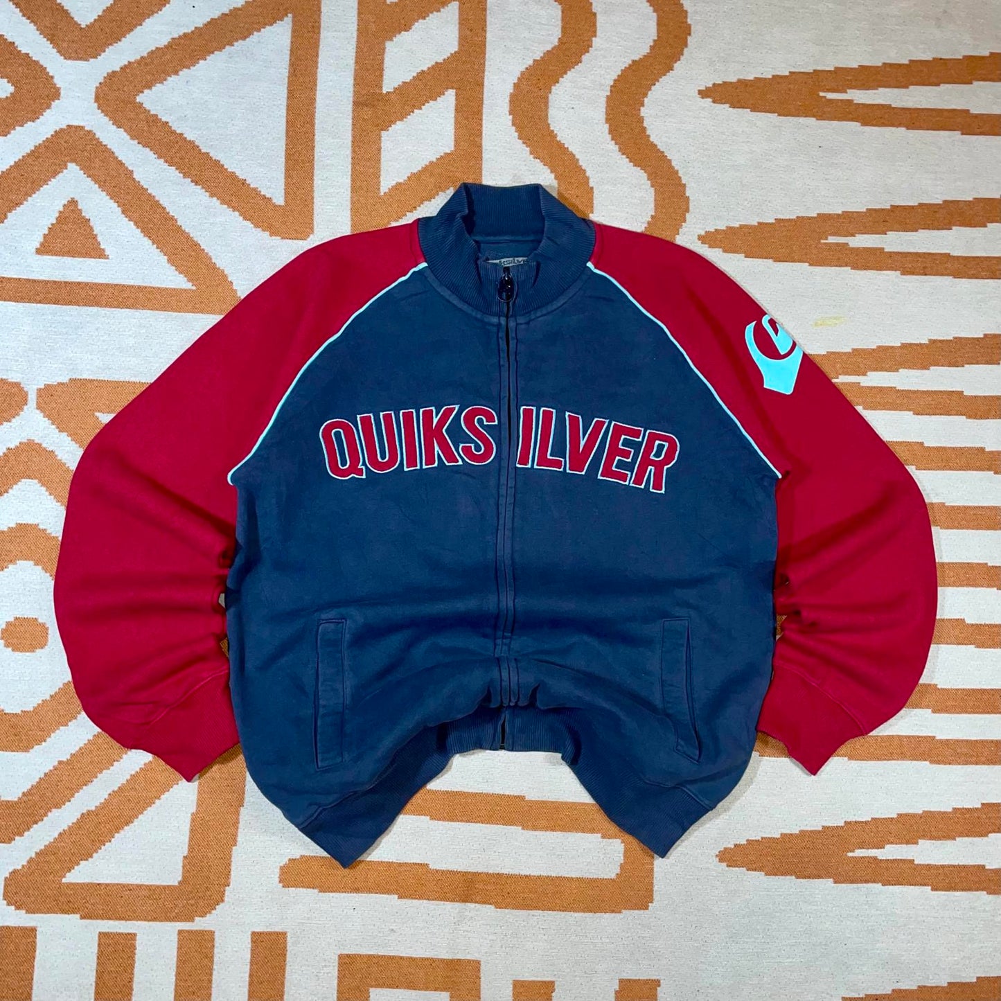 Quiksilver 00s Embroidered Surf Track Jacket M
