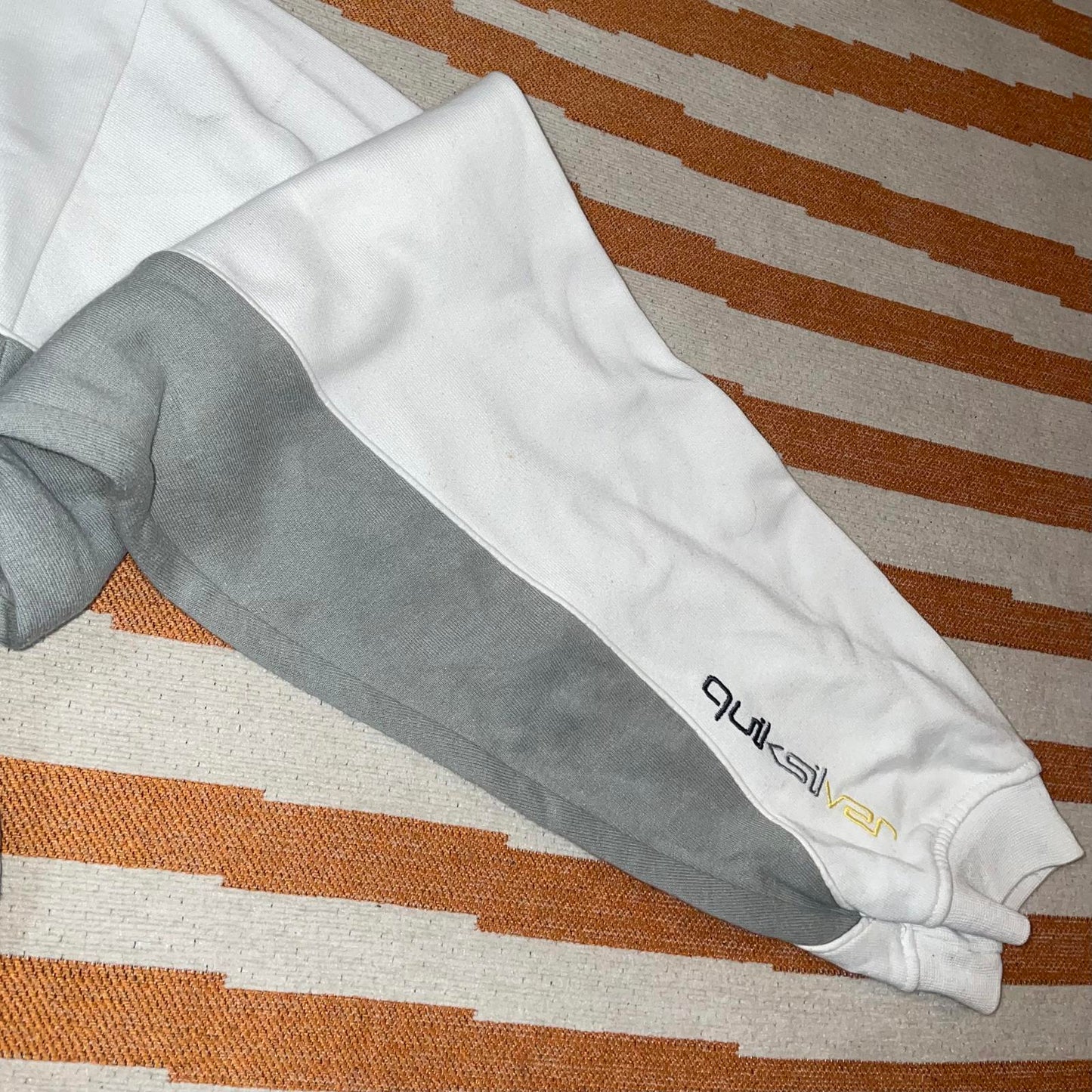 Quiksilver 00s Panelled Embroidered Logo Sweatshirt XL