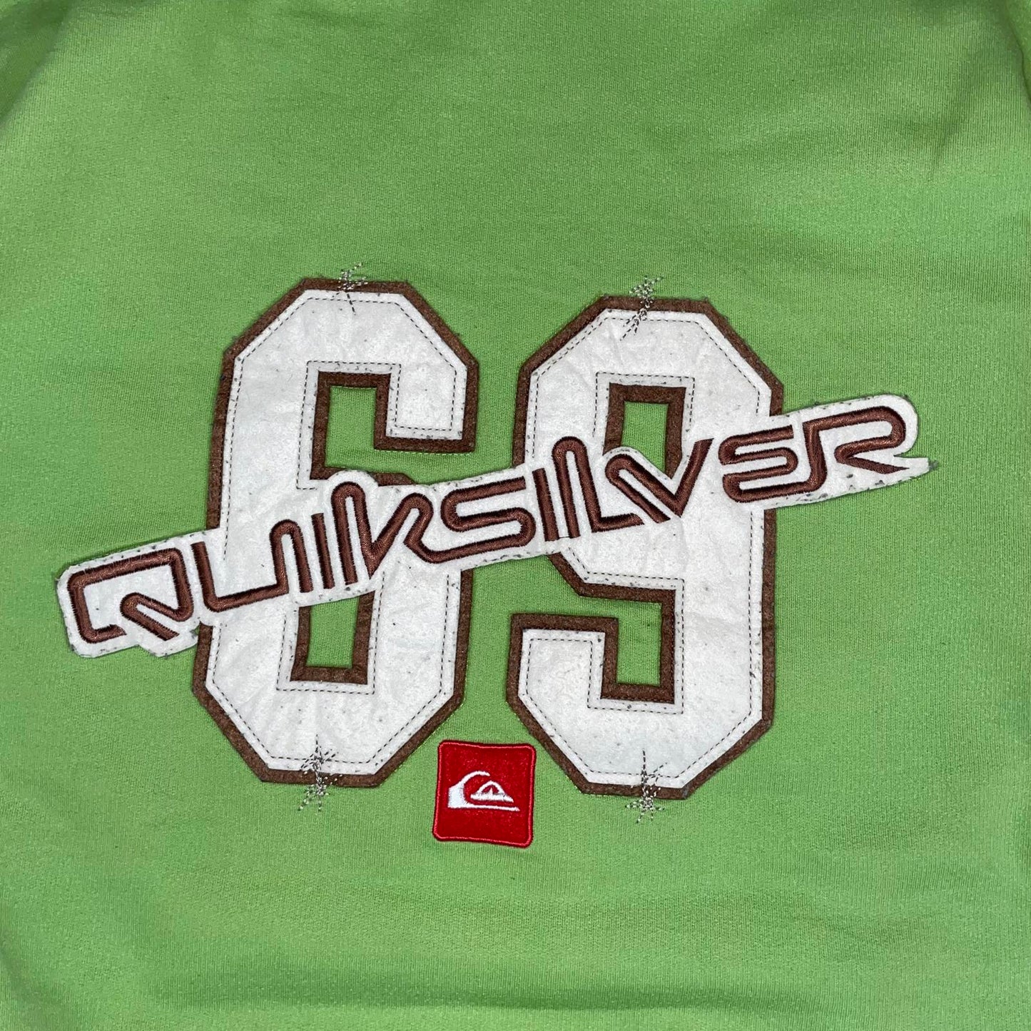 Quiksilver 90s Embroidered ‘69’ Surf Green Hoodie XXL