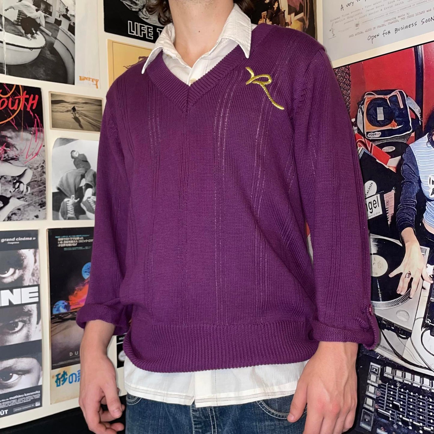 00s Rocawear Knit V-Neck Sweater L