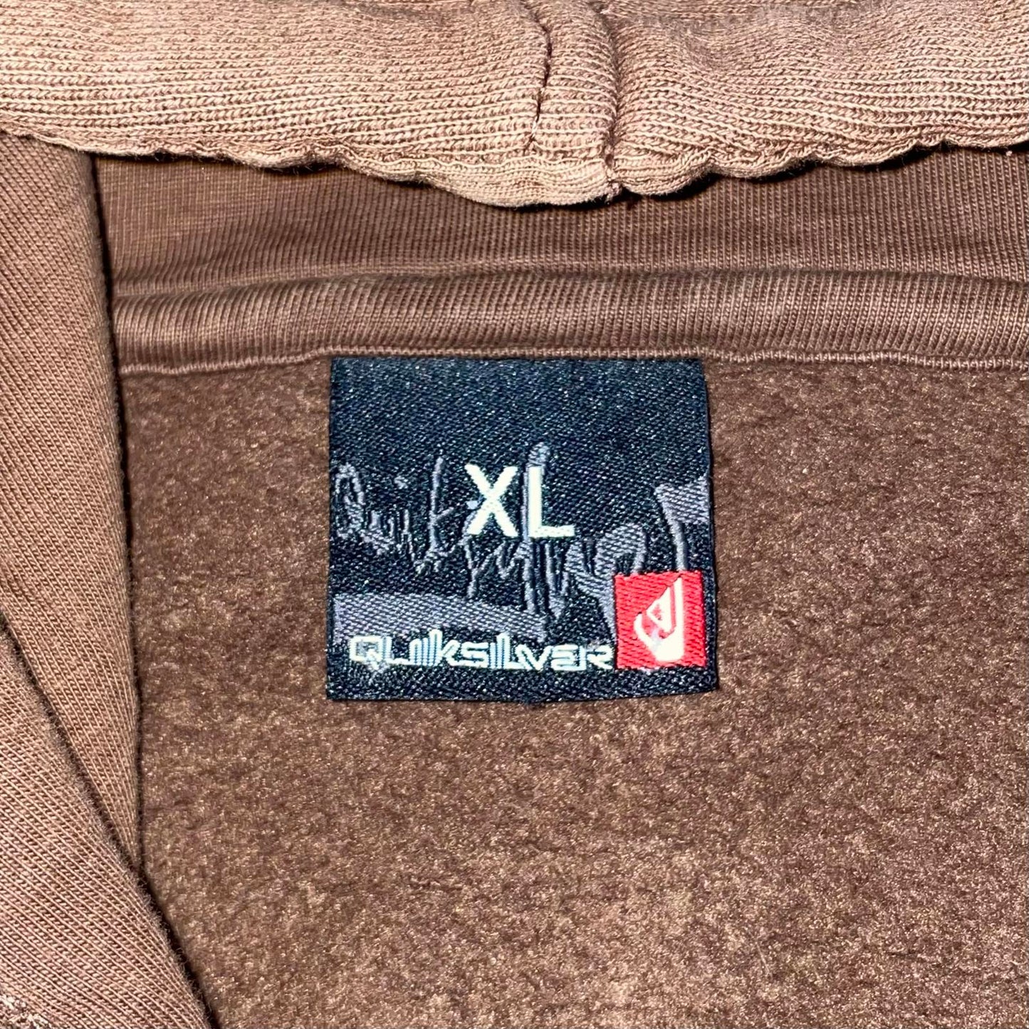 Quiksilver 90s Embroidered Brown Surf Hoodie XL