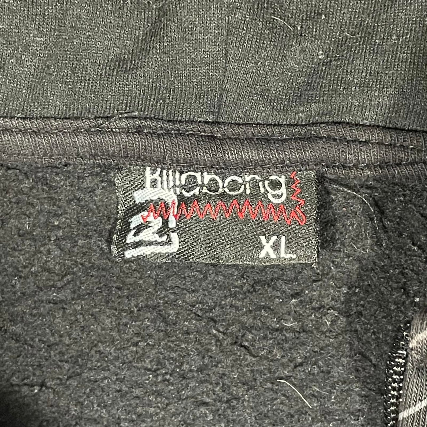 Billabong 00s Patterned Print Black Zip Hoodie XL