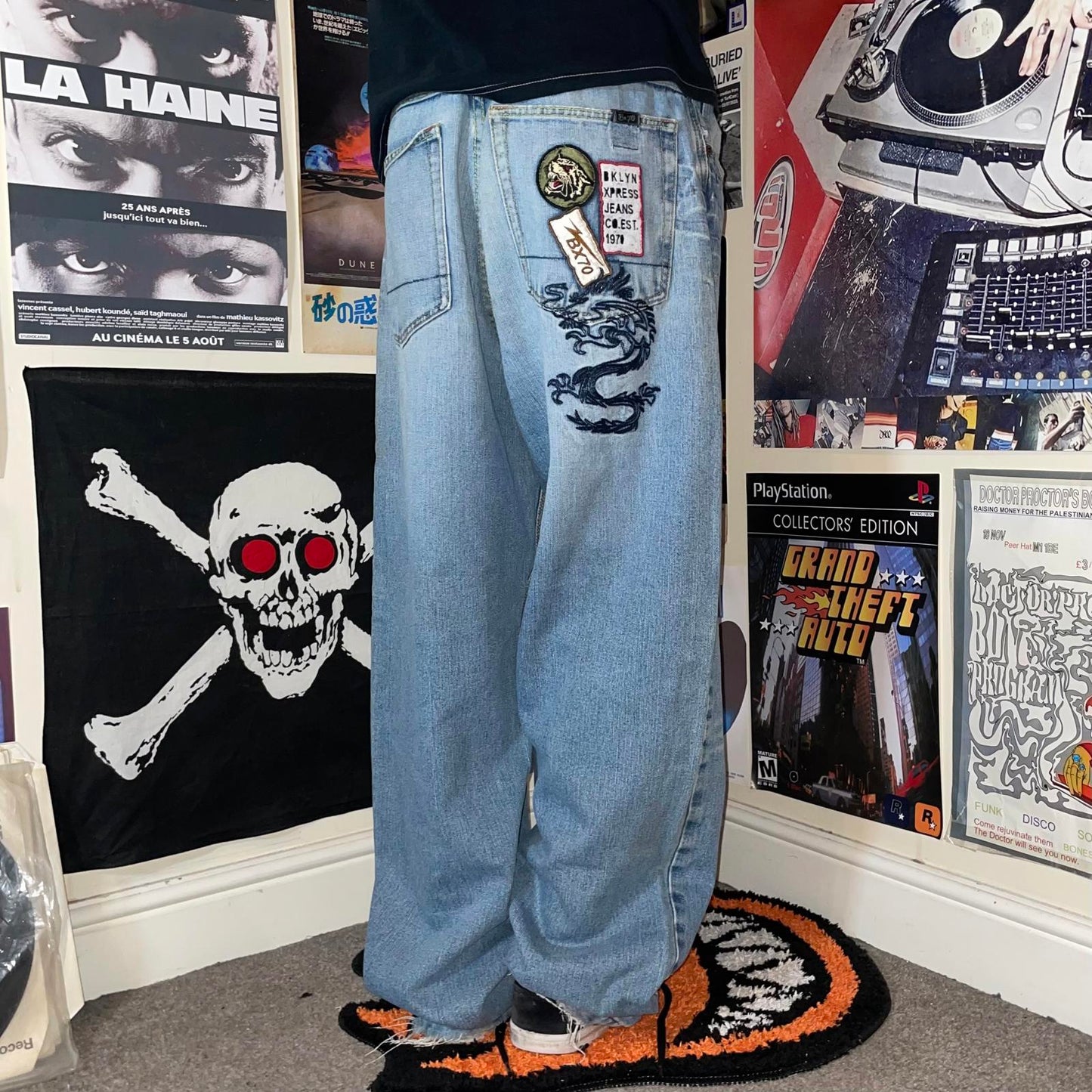 Brooklyn Xpress 90s Baggy Dragon Jeans 36x34