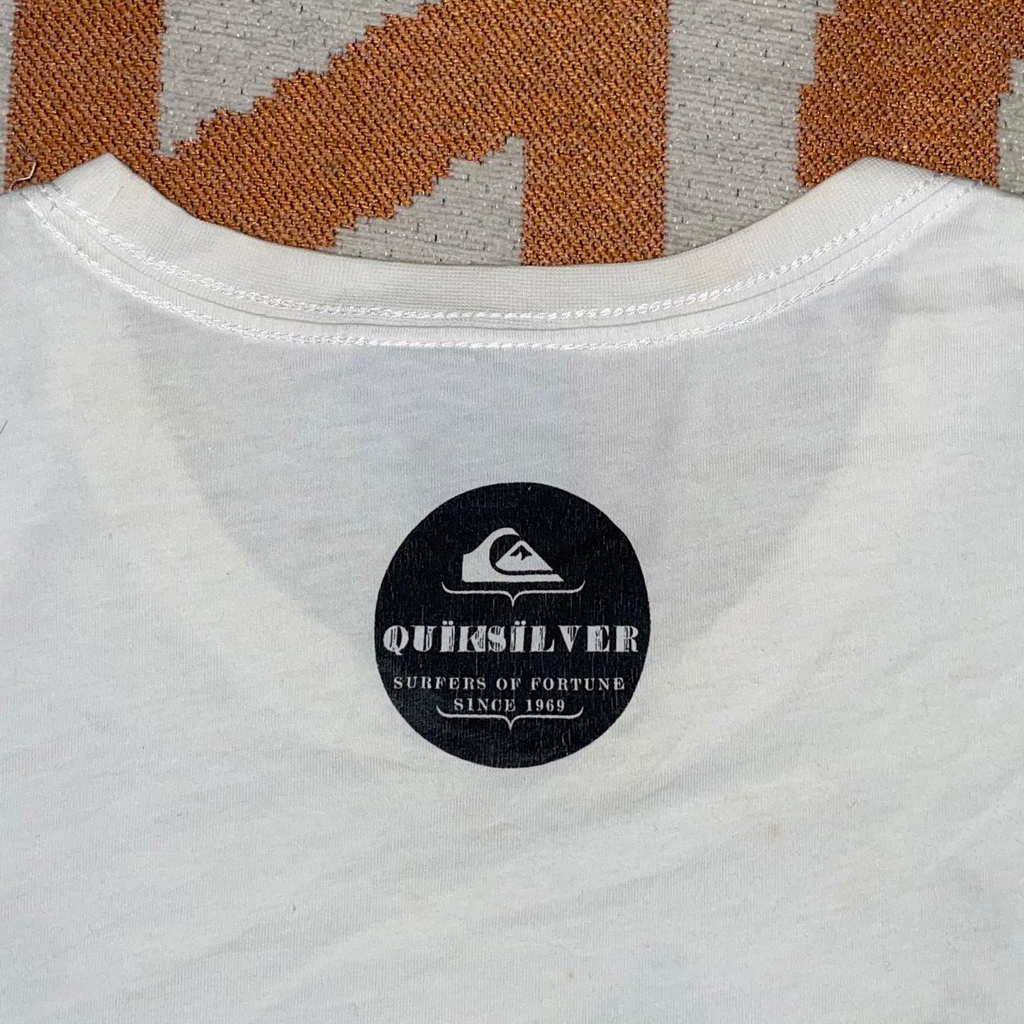 Quiksilver 00s Collage Art Graphic T-Shirt XL