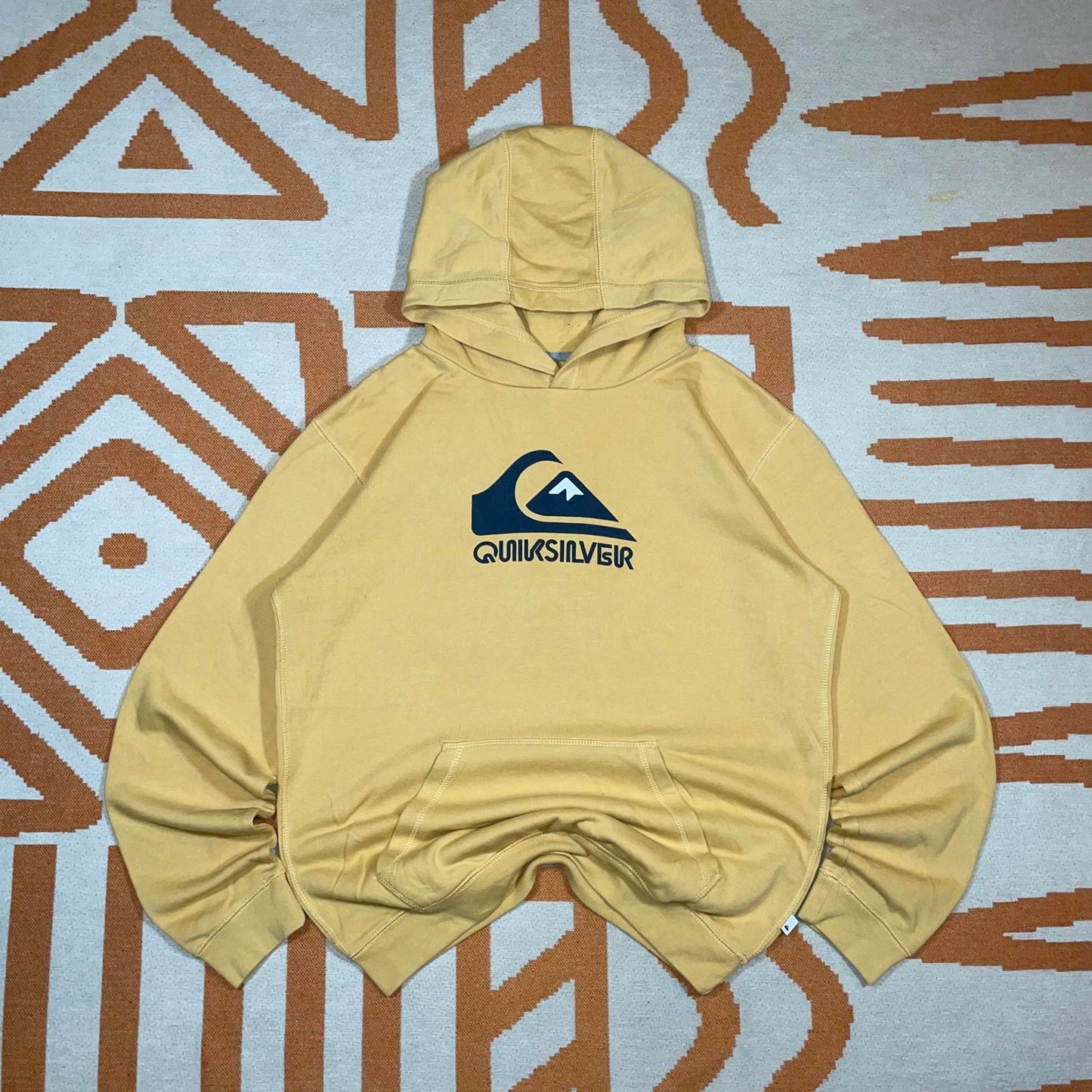 Quiksilver 10s Logo Print Yellow Hoodie XL/16