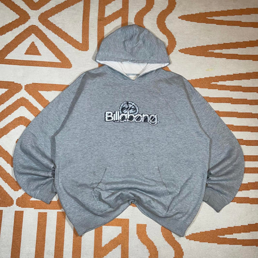 Billabong 90s Embroidered Spell-Out Grey Hoodie XL