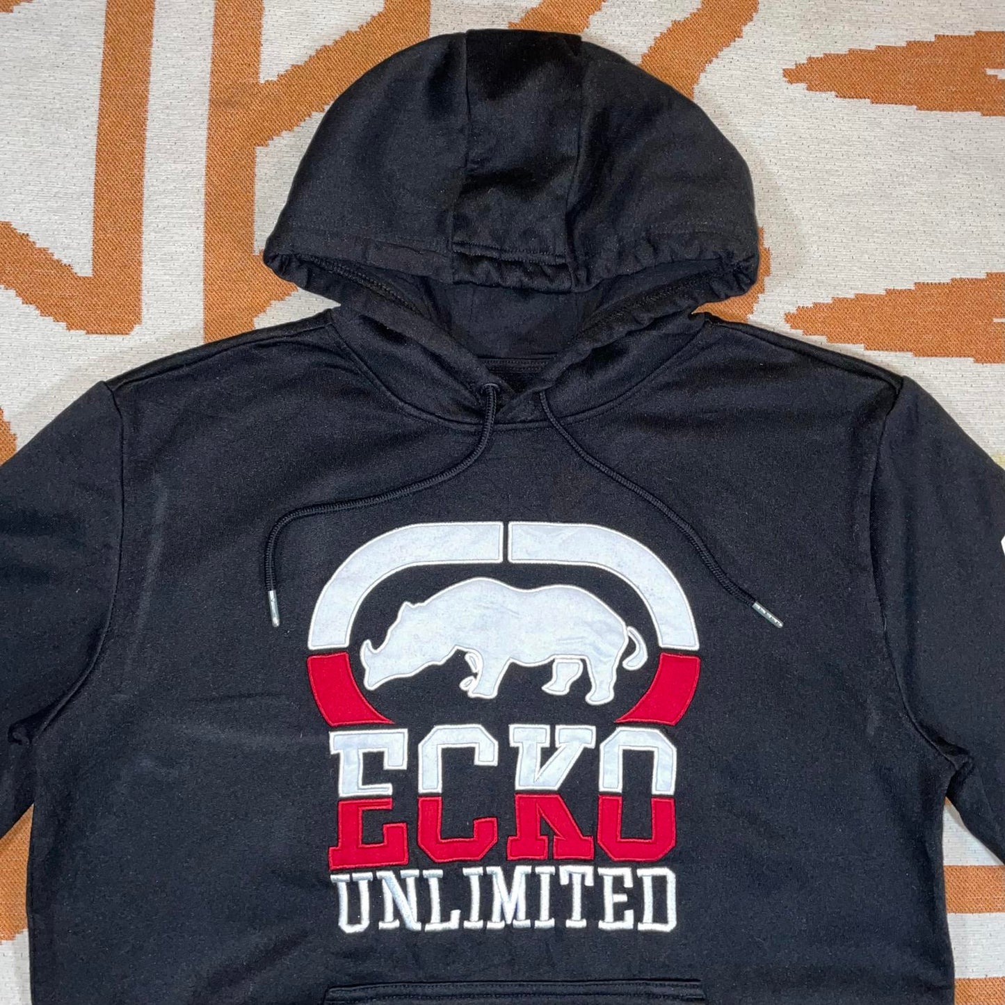 Ecko Unltd. 00s Embroidered Rhino Black Hoodie M