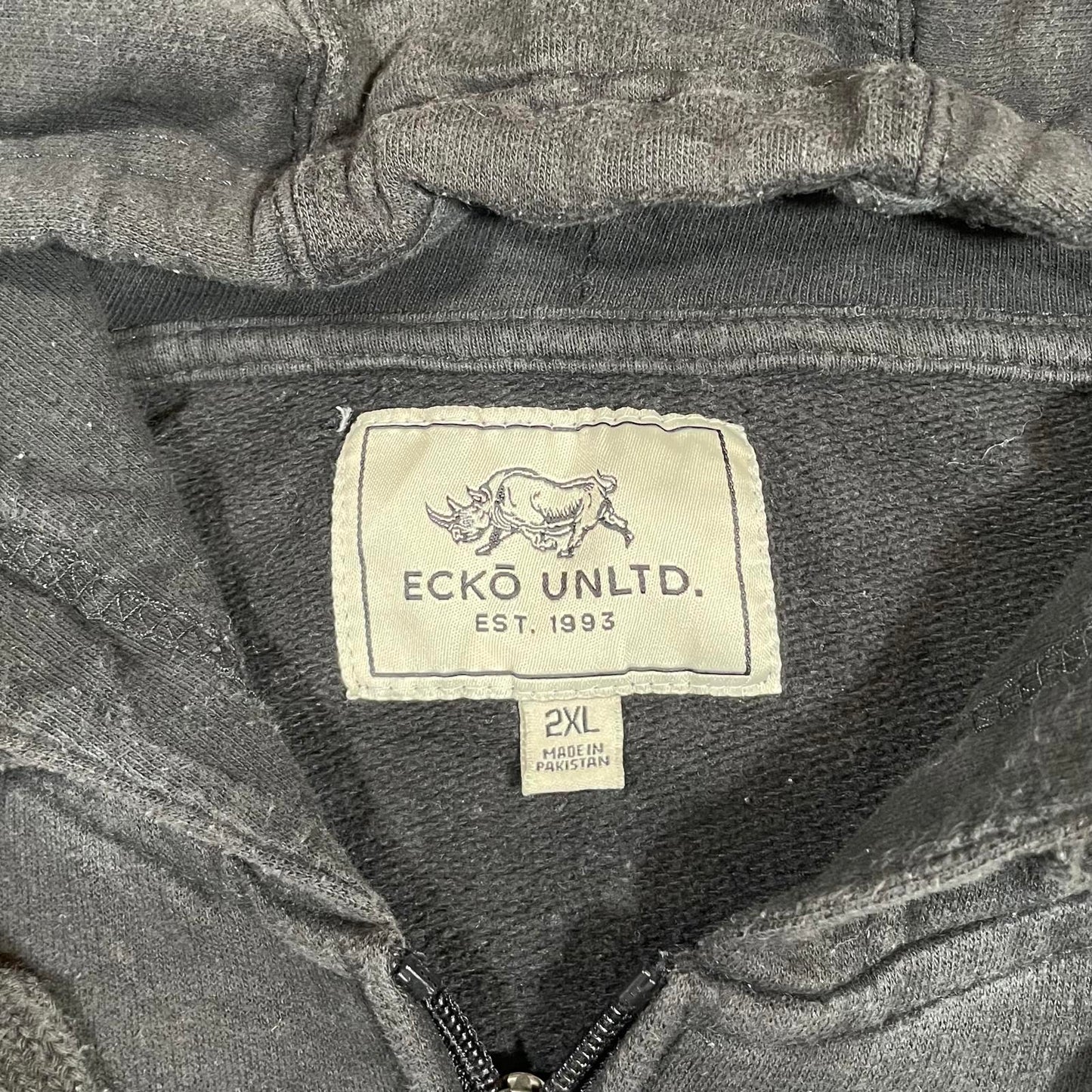 Ecko Unltd. 00s Graphic Rhino Black Zip Hoodie XXL