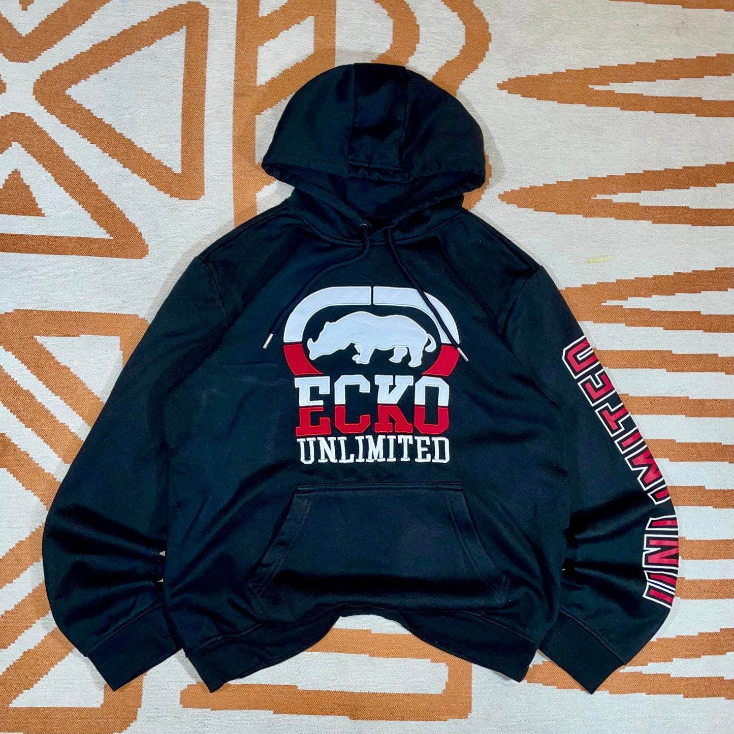 Ecko Unltd. 00s Embroidered Rhino Black Hoodie M