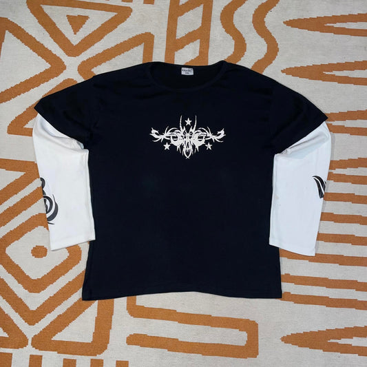 Identic 00s Tribal Graphic Longsleeve T-Shirt XXL