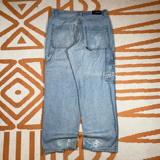 Fubu 90s Baggy Light Blue Denim Carpenter Jeans 36x34
