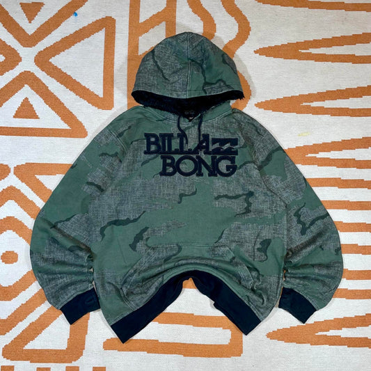 Billabong 00s Camo Embroidered Hoodie M