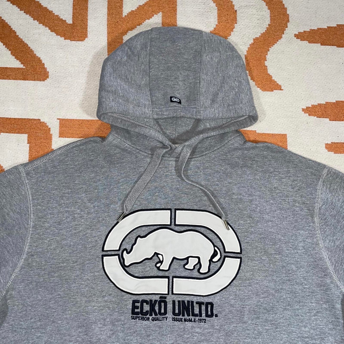 Ecko Unltd. 90s Embroidered Rhino Grey Hoodie XL