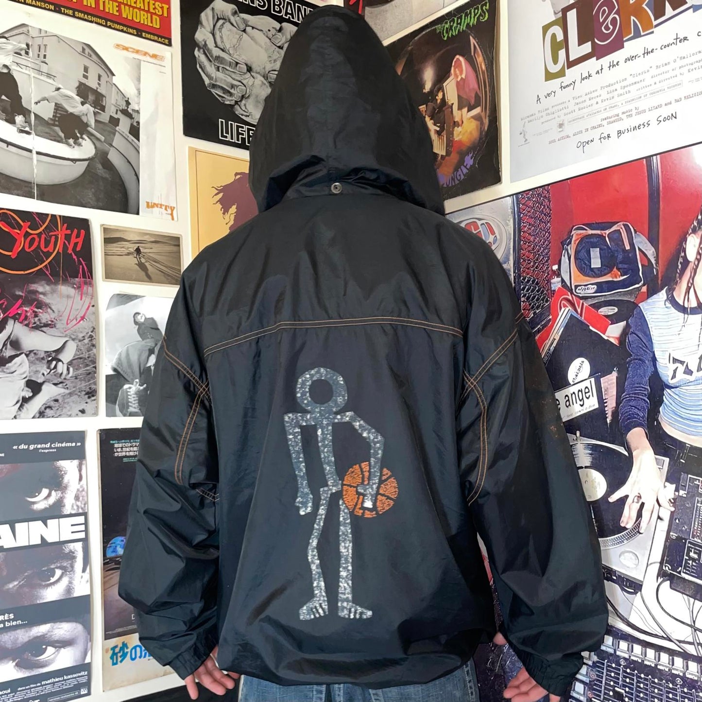 90s Adidas Streetball Print Windbreaker XL