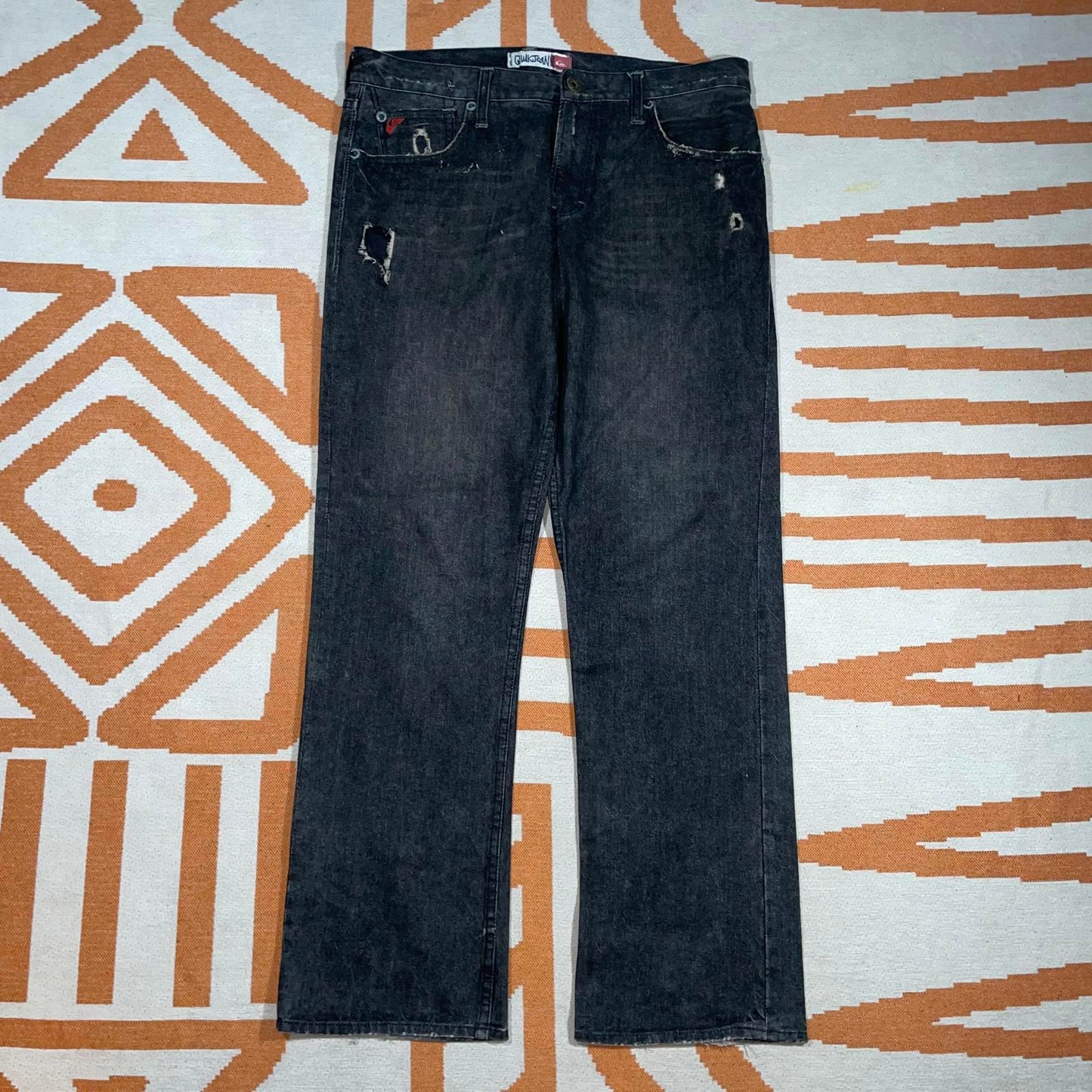 Quiksilver 00s Straight Black Denim Jeans 34x32