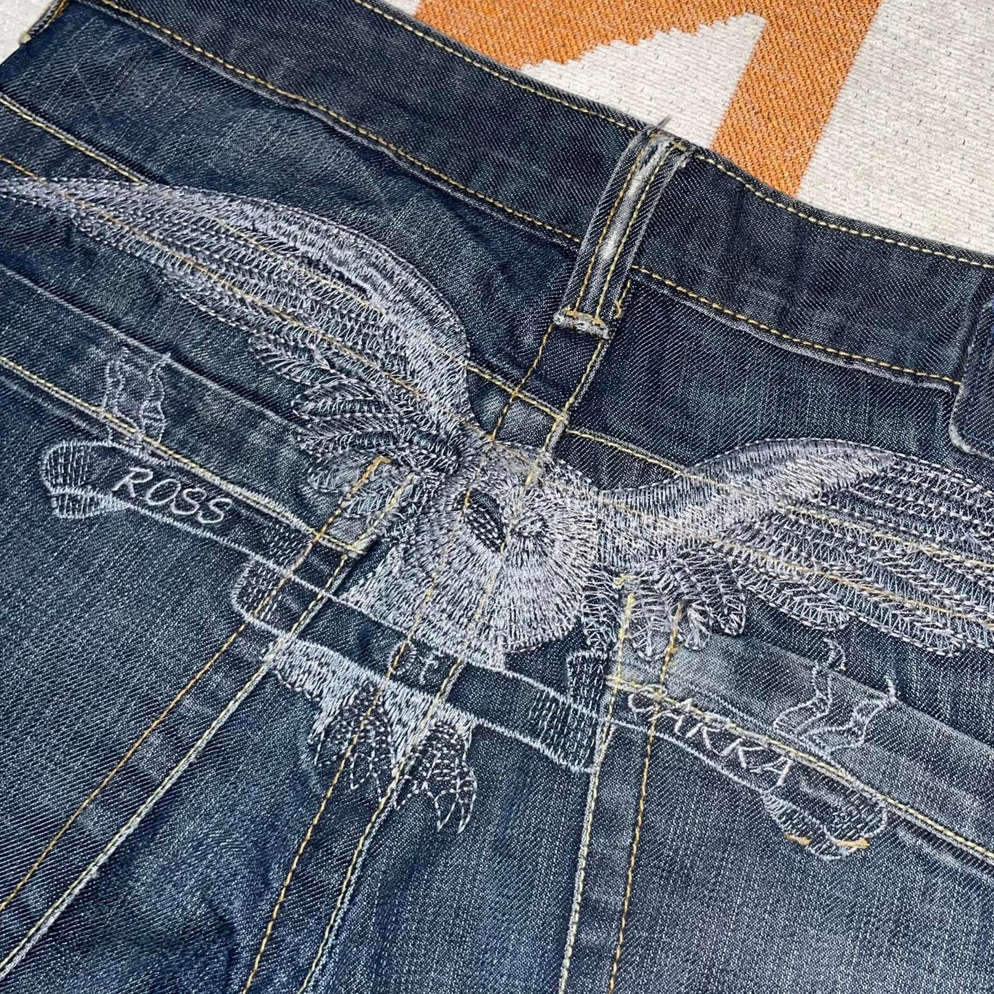 Ross Carra 90s Embroidered Owl Jeans 36x30