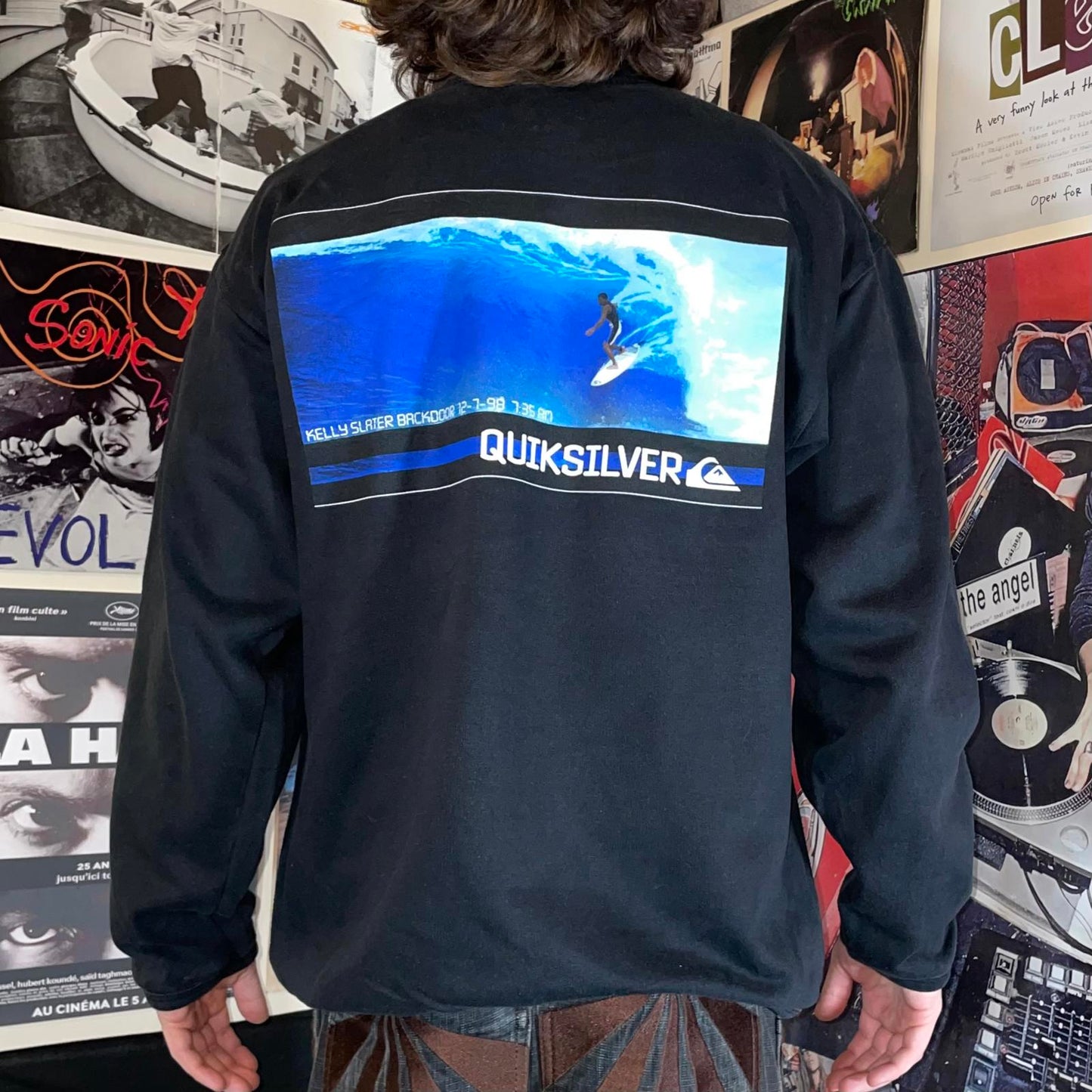 Quiksilver 90s Graphic Surf Print Sweatshirt M