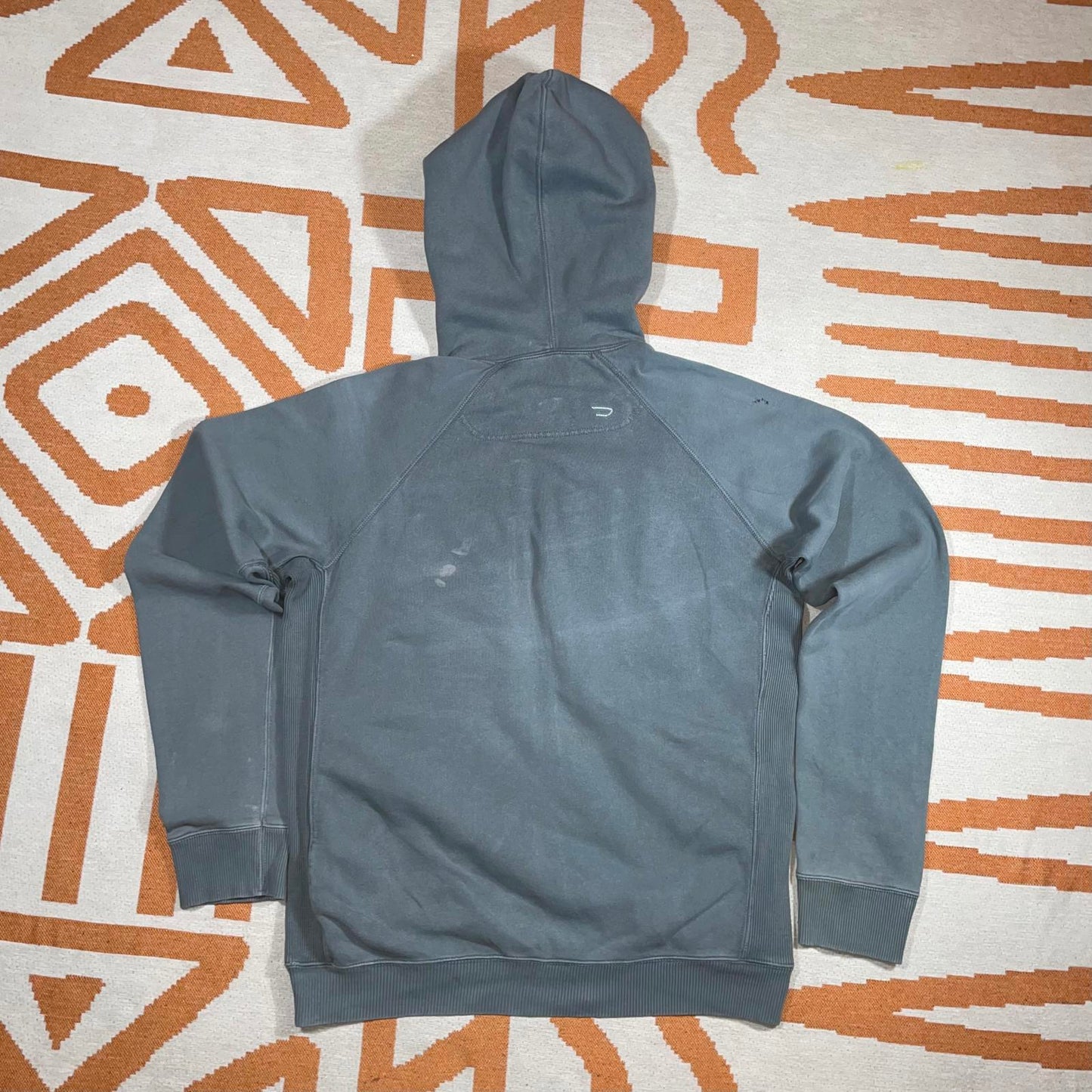 Diesel 00s Patched Spell-Out Grey Zip Hoodie L