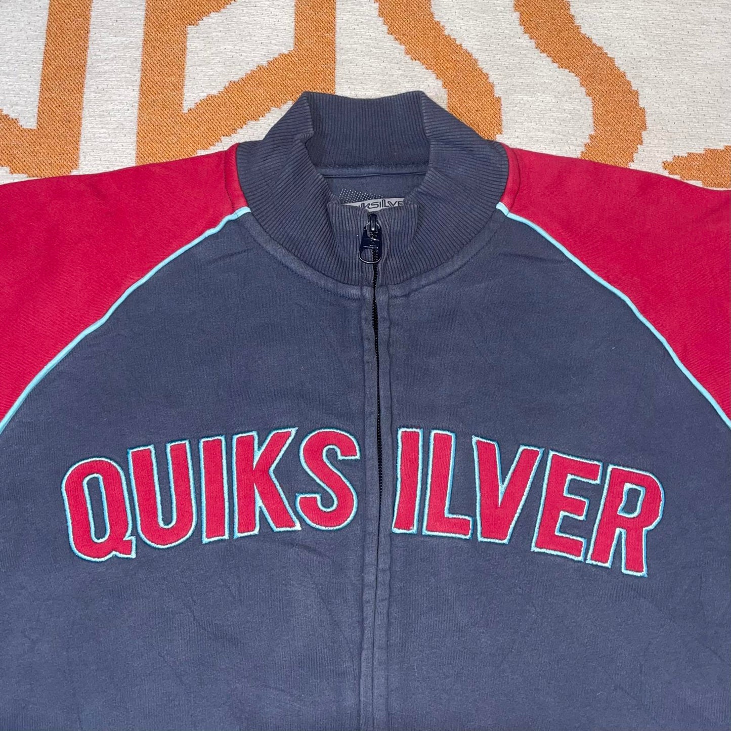 Quiksilver 00s Embroidered Surf Track Jacket M
