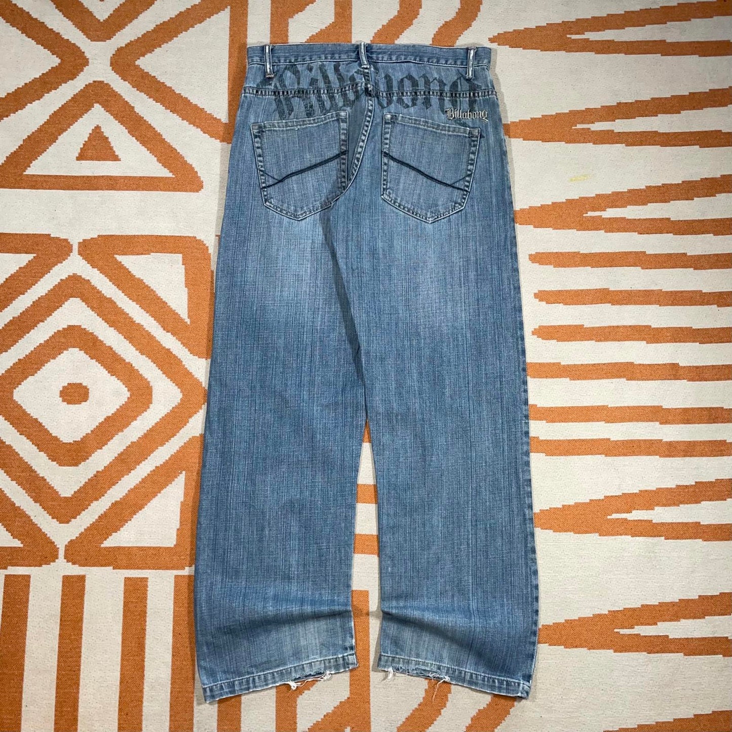 Billabong 00s Printed Denim Blue Surf Jeans 32x31