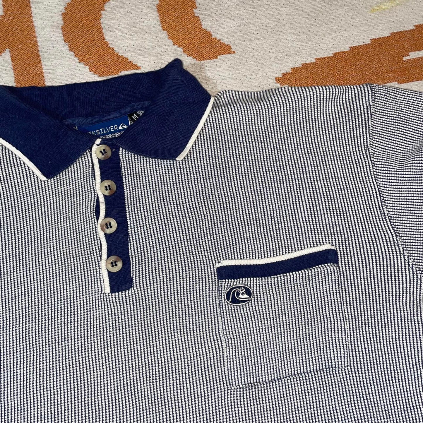 Quiksilver 00s Embroidered Longsleeve Polo M