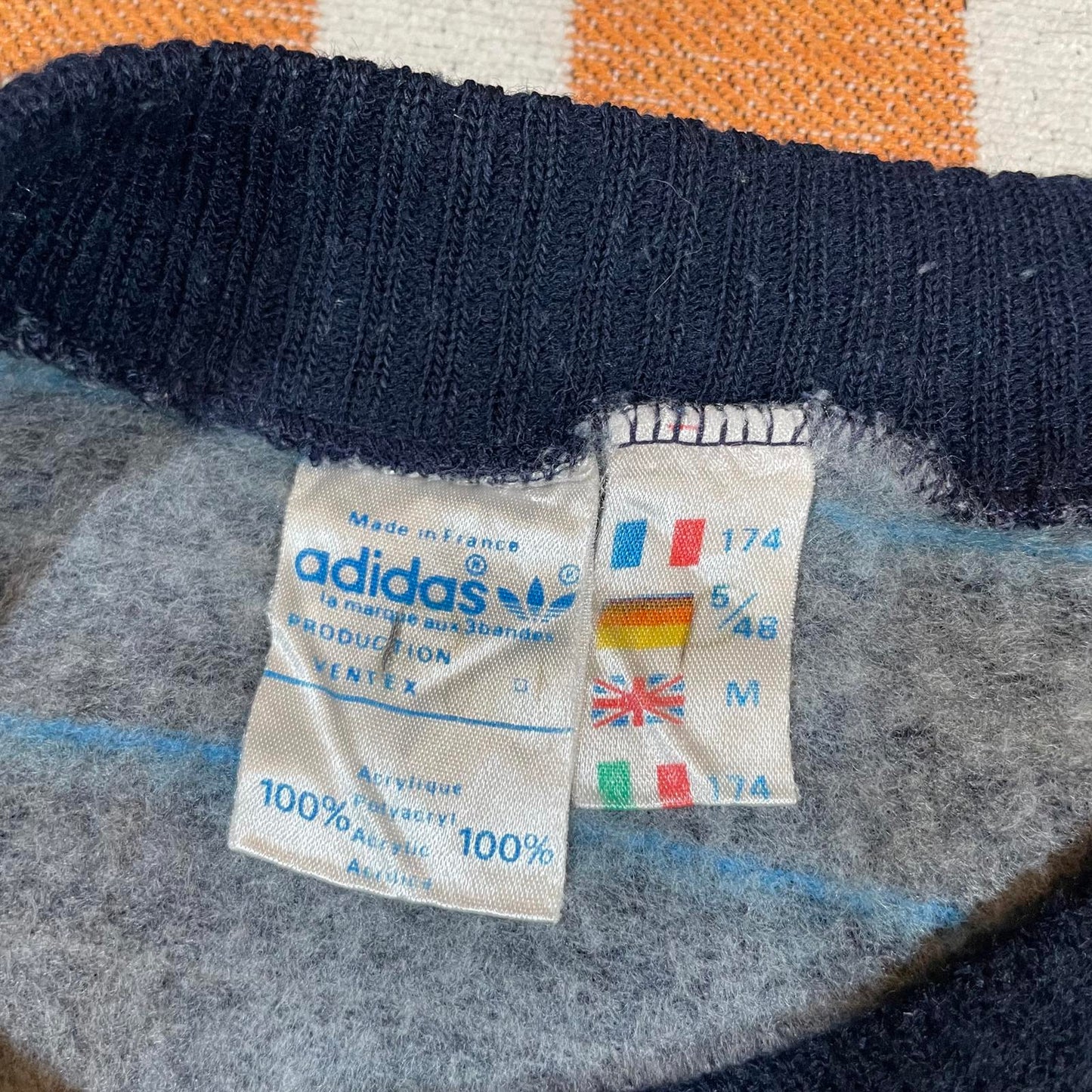 Adidas 90s Striped Knit Printed Jumper M