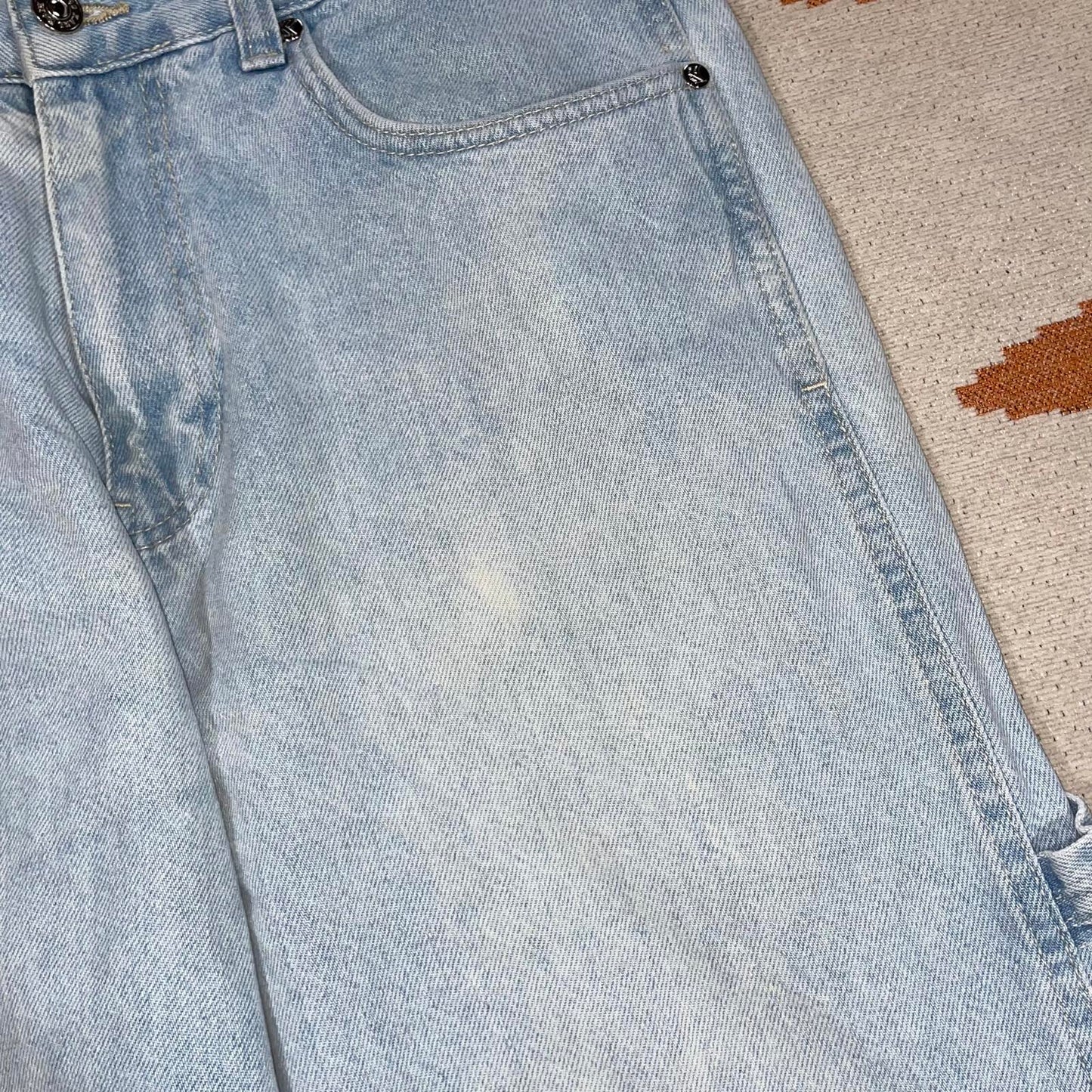Karl Kani 00s Embroidered Light Blue Denim Jeans 32x32