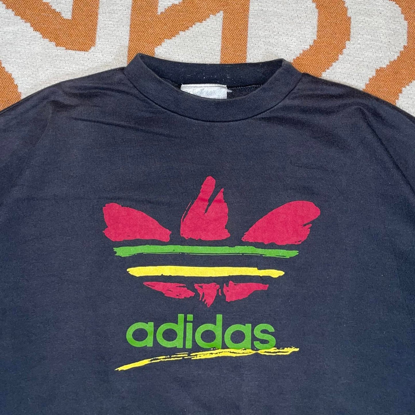 Adidas 90s Print ‘Jamaica’ Logo Sweatshirt S