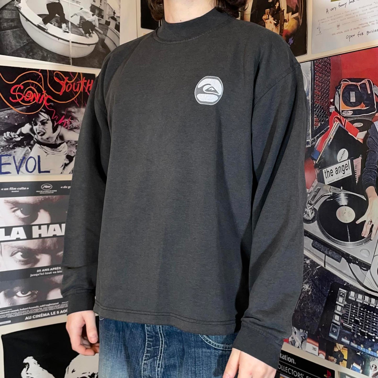 Quiksilver 90s Surf/Snow Print Sweatshirt L