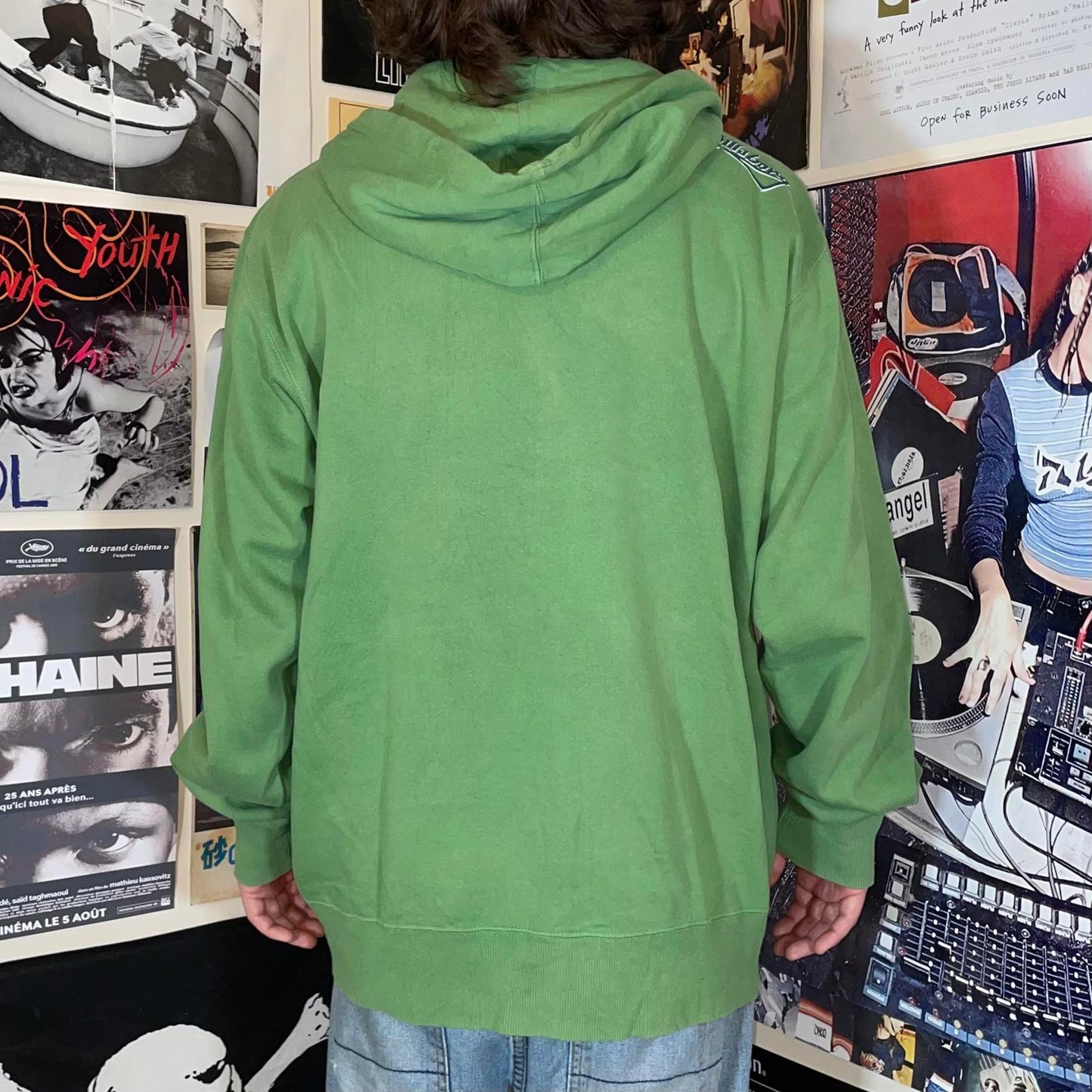 Billabong 00s Graphic Surf Green Zip Hoodie XL