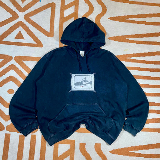 Nike 00s Cortez Patched Swoosh Hoodie XL