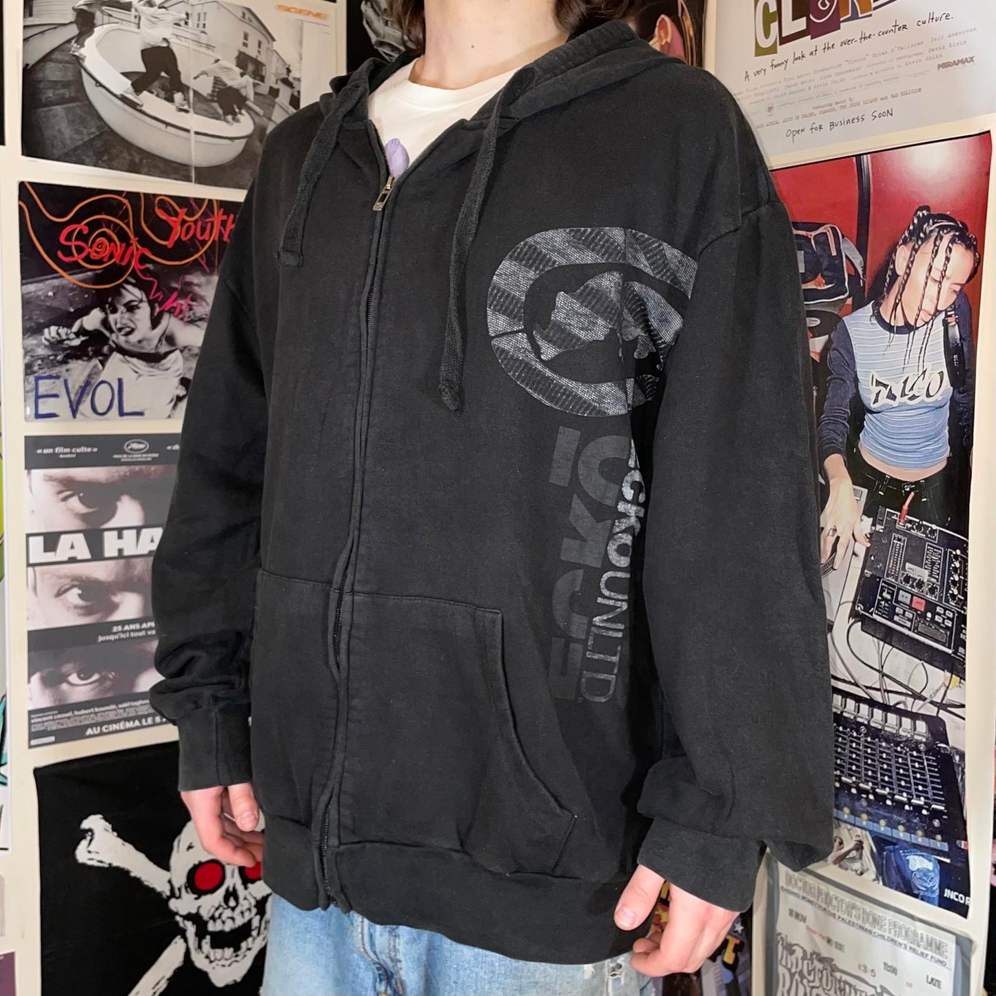 Ecko Unltd. 00s Graphic Rhino Black Zip Hoodie XXL